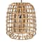 Hello Honey® 18" Natural Round Woven Rattan & Bamboo Pendant Lamp